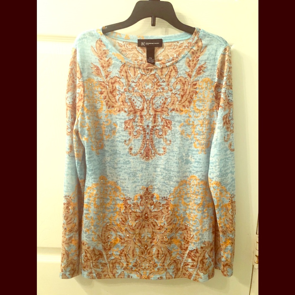 INC Fitted Multi Color Top Size PM